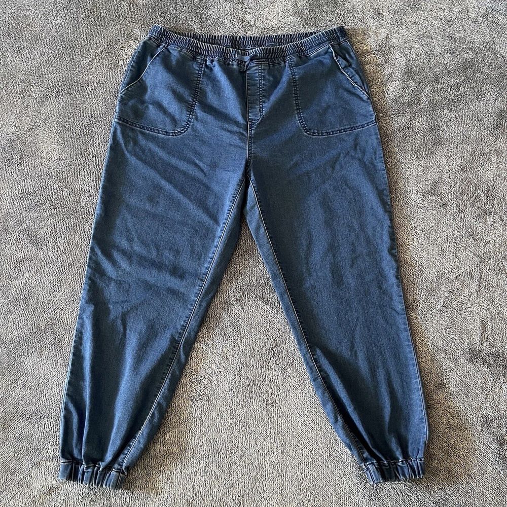 Royalty For Me Blue Jogger Pants WithPockets Stretch Women's Size XL Tapered